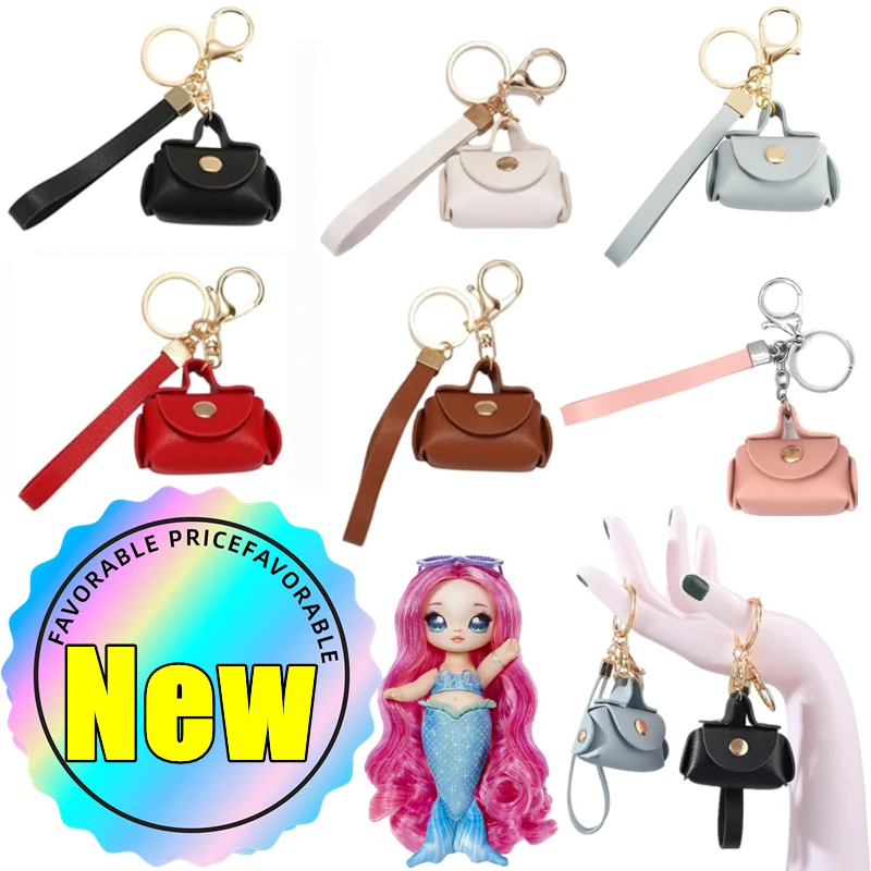 

Kawaii Mini Bag Keychain PU Leather Miniature Dollhouse Purse Small Handbag Coin Purses Headphone Bag Pendant Dolls Accessories