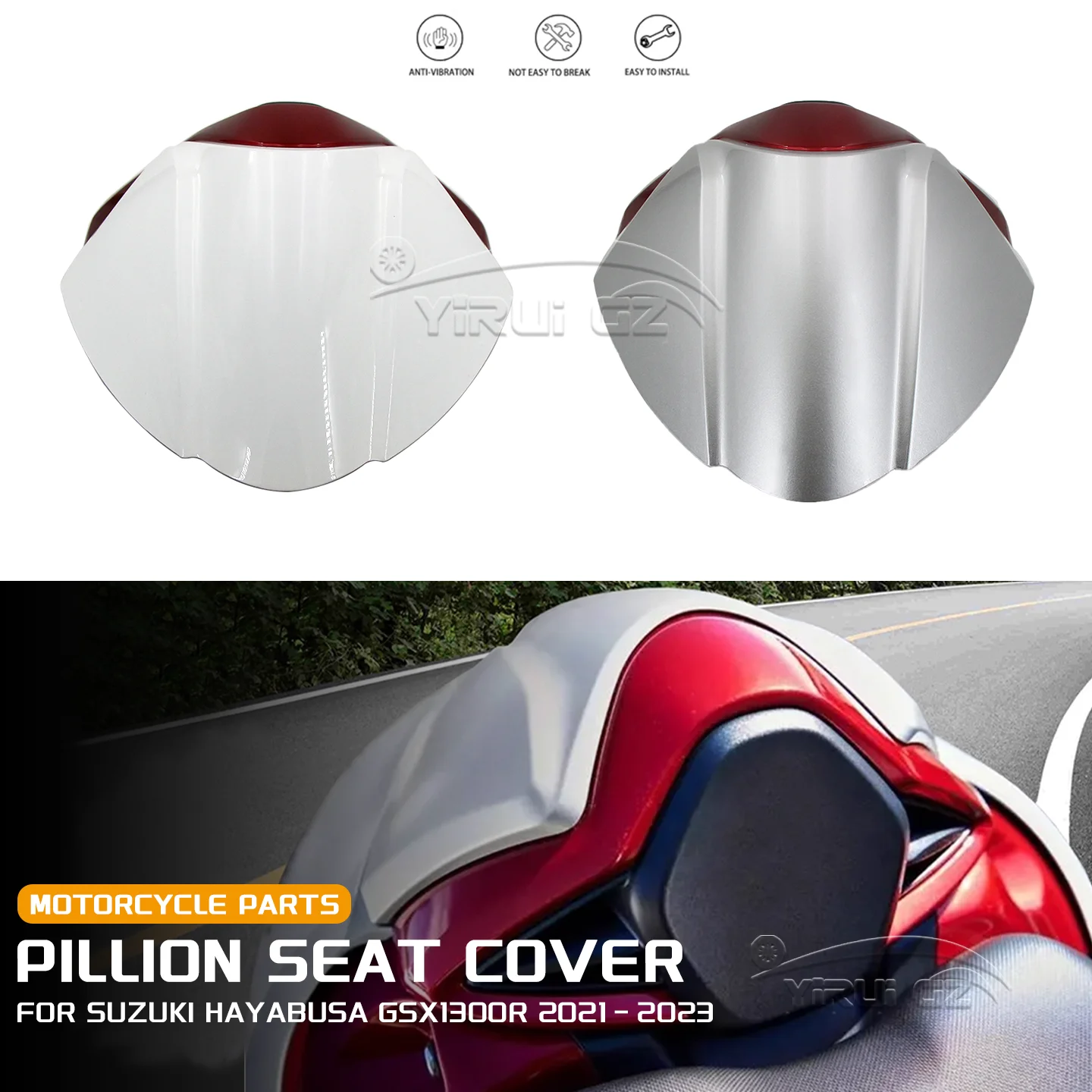 

For Suzuki Hayabusa GSX1300R GSX-1300R 1340 Motorcycle Shock Absorption Rear Passenger Pillion Seat Cover Fairing Cowl 2021-2023