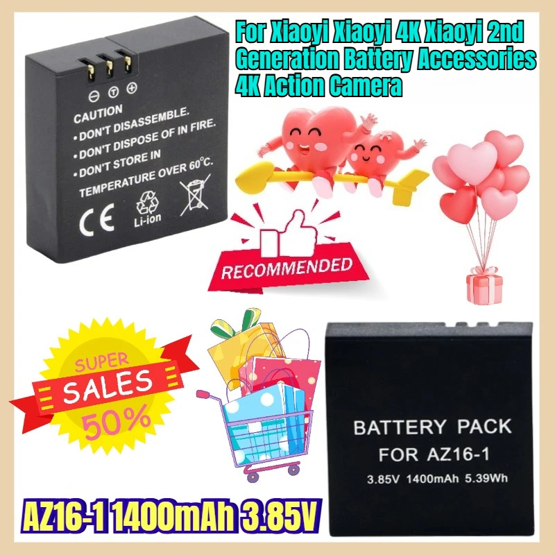 

AZ16-1 1400mAh 3.85V for Xiaoyi Xiaoyi 4K Xiaoyi 2nd Generation Battery Accessories 4K Action Camera
