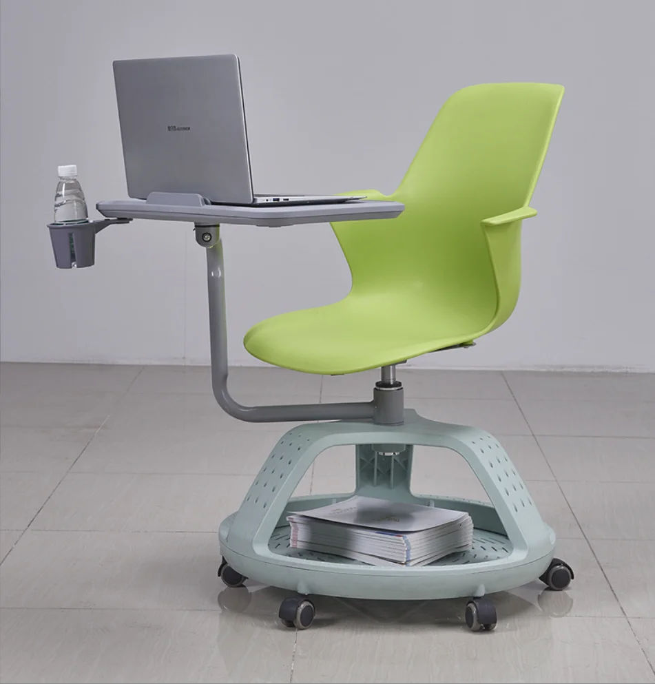 Training School Classroom Furniture Students Chair Training Pp Wheels Chair Office Chair With Writing Table