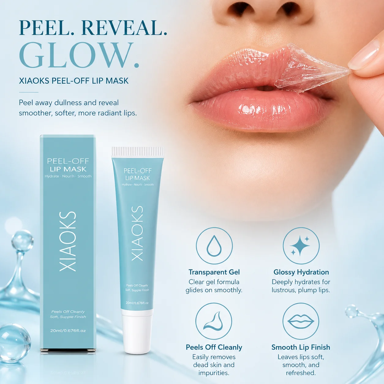 Peel-Off Lip Mask, with Multiple Plant-Based Nourishing Ingredients, Focusing on Lip Moisturization and Repair. Quickly Moisturizes Chapped Lips and Relieves Discomfort. Softens Cuticles, Reduces the Accumulation of Dead Skin, and Lightens the Appearance of Lip Lines. Light Texture, Not Heavy or Sticky on the Lips. Can Be Used Day and Night, Apply Thickly before Bed for Repair, and Apply Thinly during the Day for Moisturizing. Improve the Dullness Around the Lips, Brighten the Lip Color, and Create Healthy, Supple Lip Skin. view 3