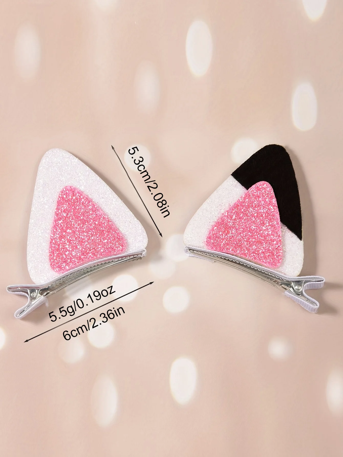 2 Stück/Set Niedliche Reversible Pailletten-Katzenohren-Haarspange für Mädchen, Liebliche Anime-Haarklammer, Cartoon-Kopfschmuck, Cosplay-Haaraccessoires, Geschenk – Detail 2