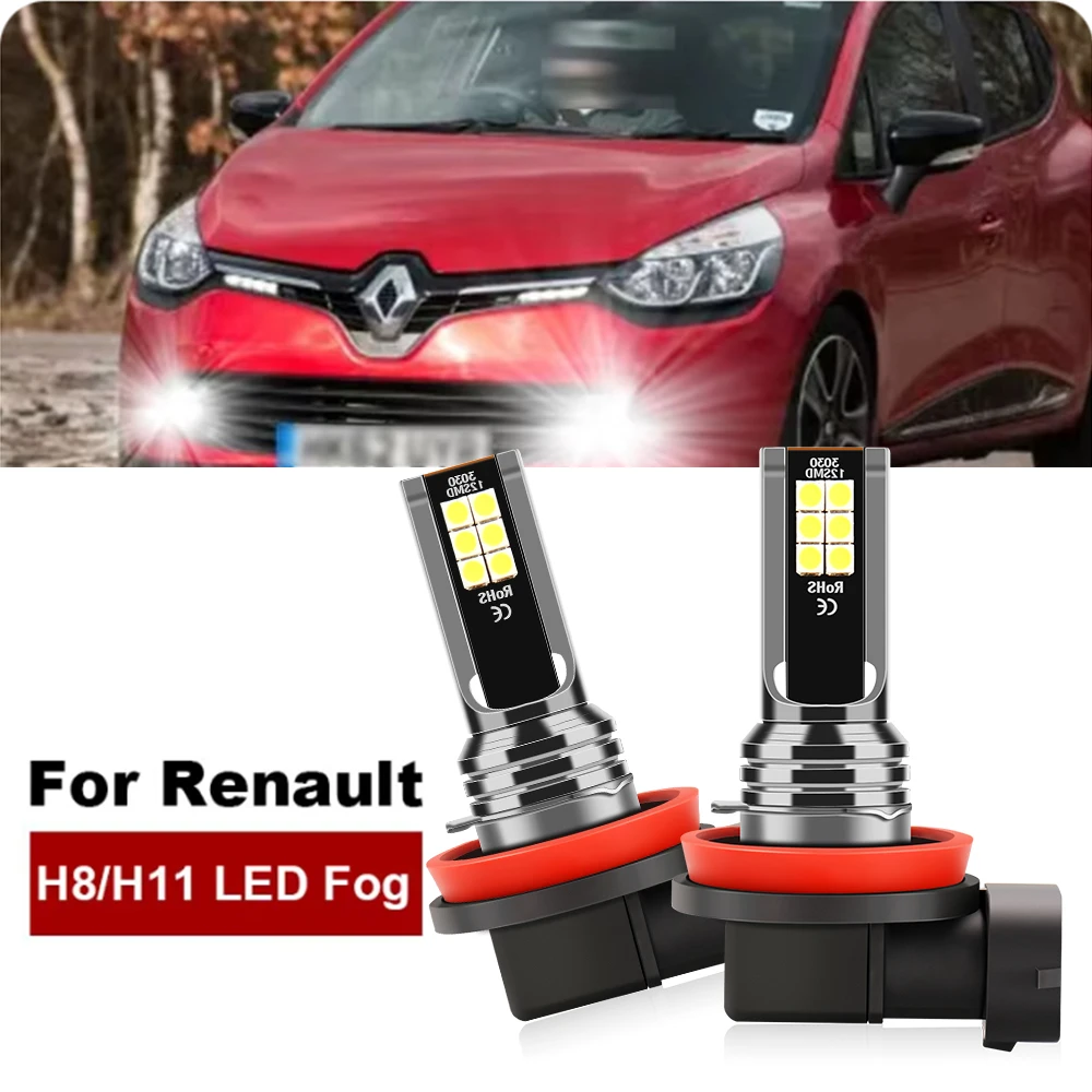 

2PCS For Renault Logan 1 2 2004-2015,Modus 2004-2013,Talisman 2012-2016 LED H8 H11 H16JP Fog Light Bulb Car DRL Lamp 6000K 12V