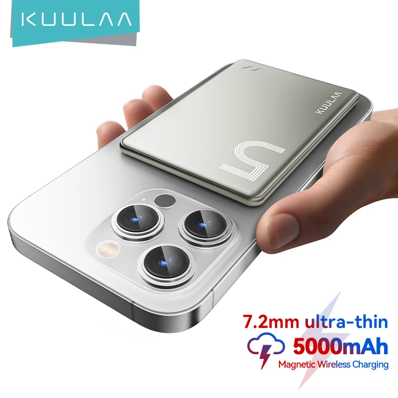 

KUULAA Magsafe Power Bank 5000mAh Magnetic Wireless Phone Charger External Battery 20W Fast Charging For iPhone 16 15 PowerBank