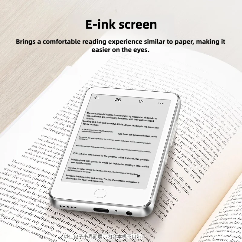 Famue Digitale Inktscherm Muziekspeler Mp3 E-Book Reader Zijlezen Stopgezet Radio Digitaal Woordenboek Bluetooth 5. 3 lithiumbatterijen Chinees leren Goede helper Sport-entertainmentassistent 3. 52 inch klein scherm draagbare e-book lezen geen blauw licht doet geen pijn aan de ogen