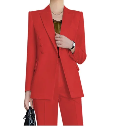 Women's 2 Piece Office Blazer Jacket Womens Blazers for Work Professional with Plus Size (Blazer+Pants)
