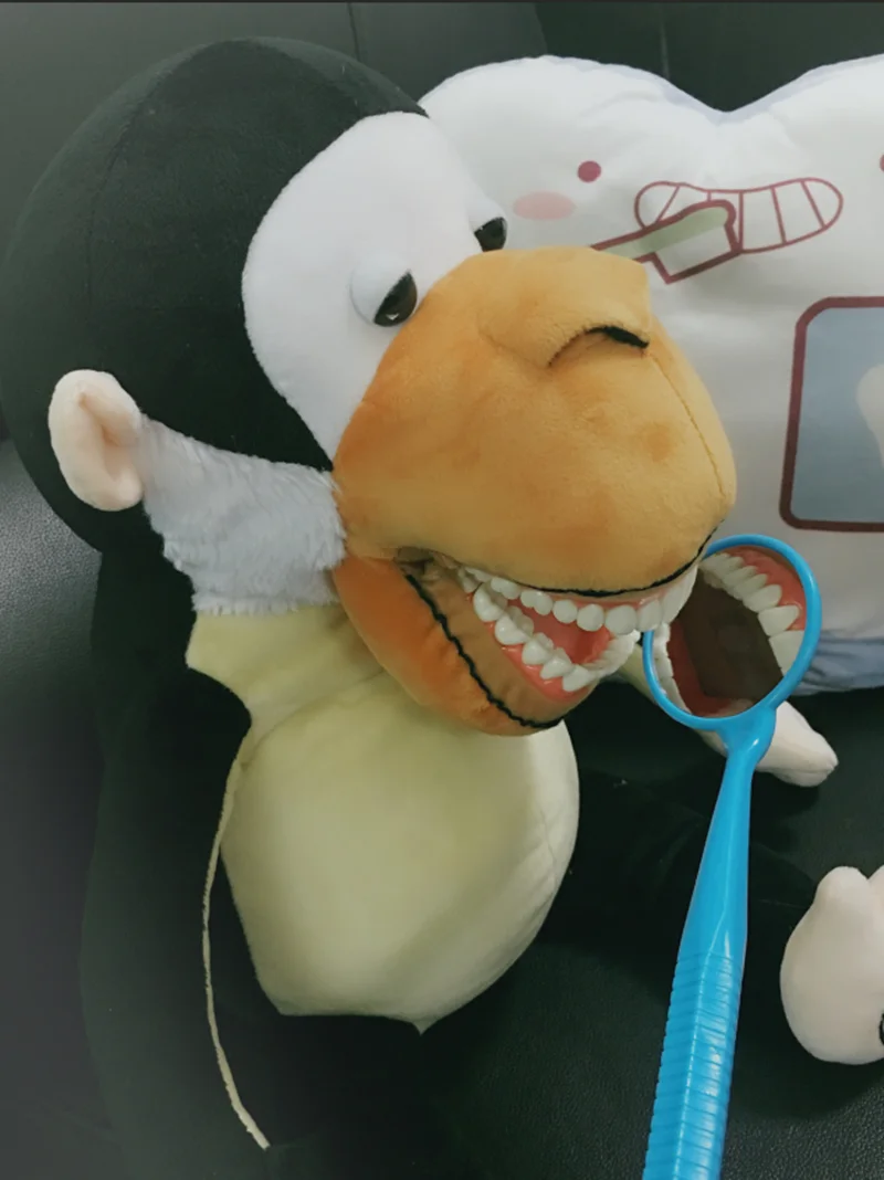 1Pcs Kids Dental Gifts Plush Dolls Accessories Large Oral Exam Reflector Mirror for Dental Stuffed Toys Kid Brush Learning Toys