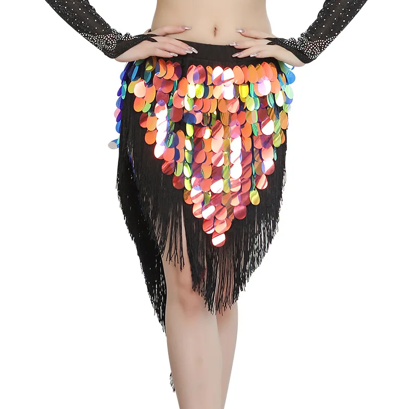 

Belly Dance Sequin Hip Scarf Wrap Tassel Women Halloween Dancewear Costumes Clothes Performance Oriental Indian Dancing Belt