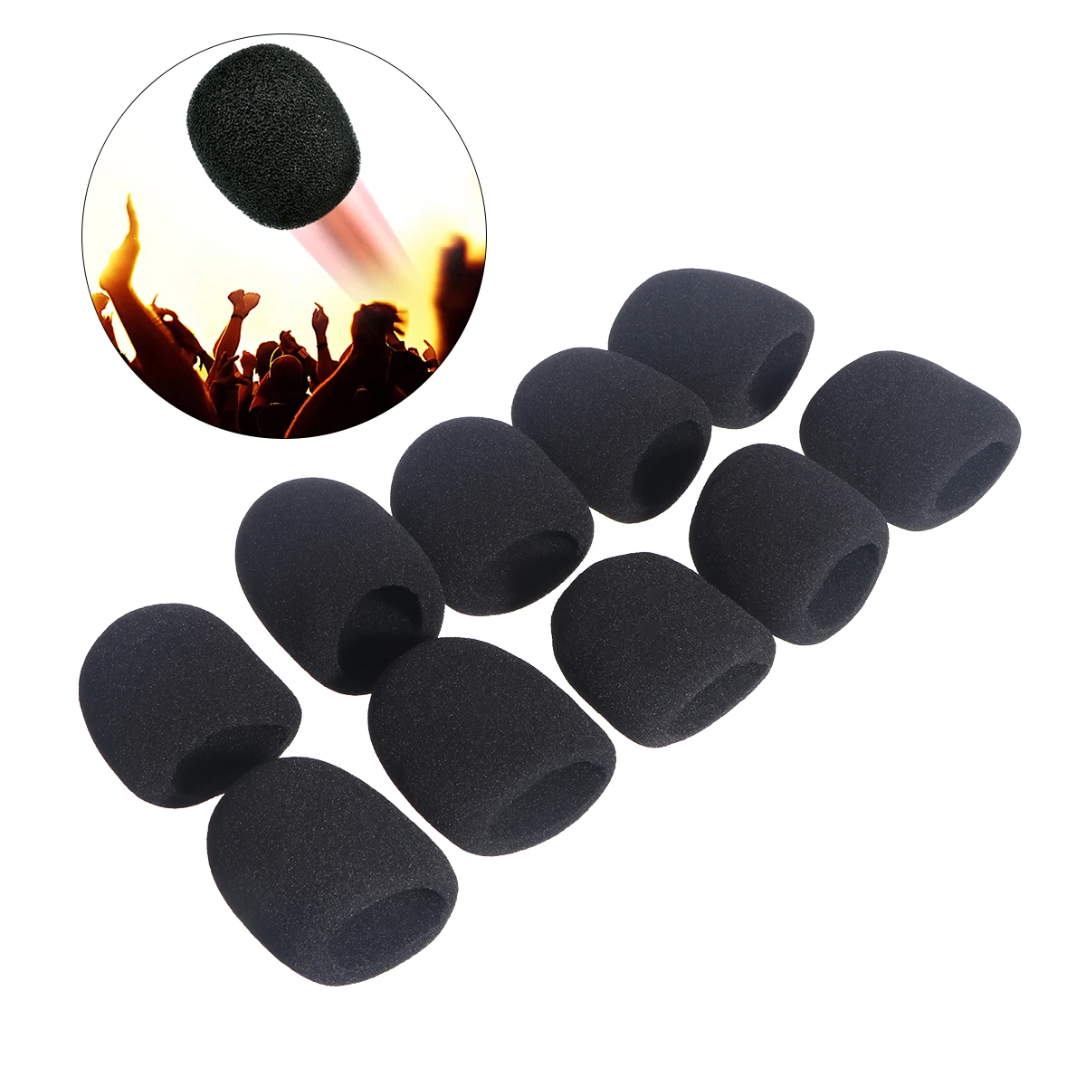 

10pcs Microphone Foam Covers Soft Material Replacement Windscreen Protection for KTV Dance Conference Portable Audio Video