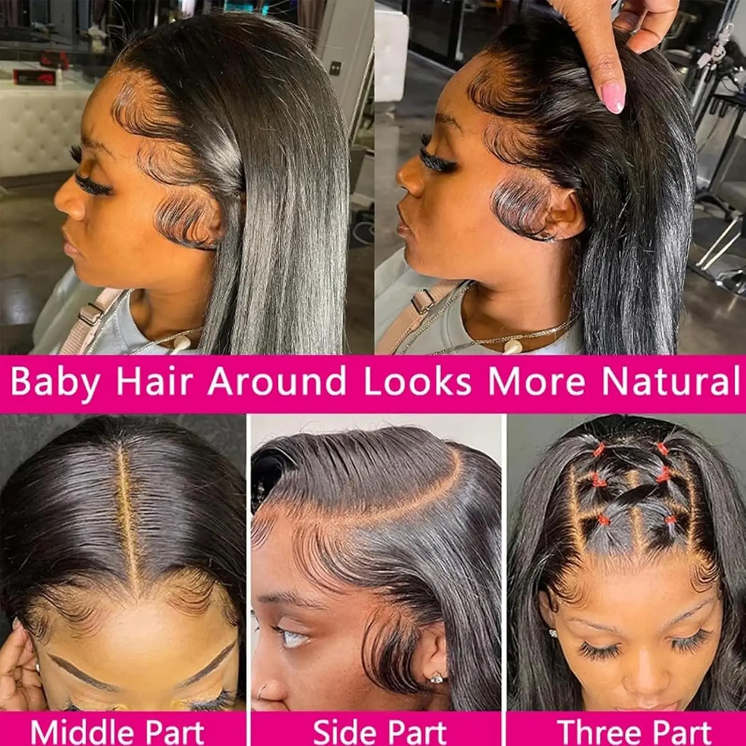 Clearance Sale 13x6 13x4 Lace Front Human Hair Wigs For Women Straight HD Transparent Lace Wig Pre Plucked Natural Black Color image 4