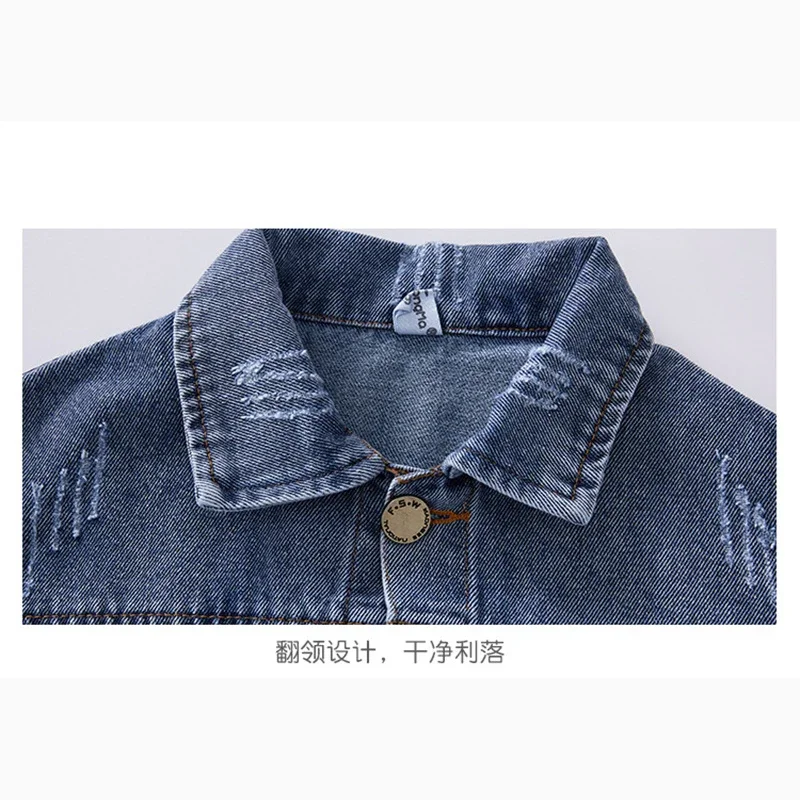 Childrens Girls Denim Jacket Kids Casual All-match Coats Spring Autumn Turn-down Collar Denim Overcoat Toddler Fashion Tops