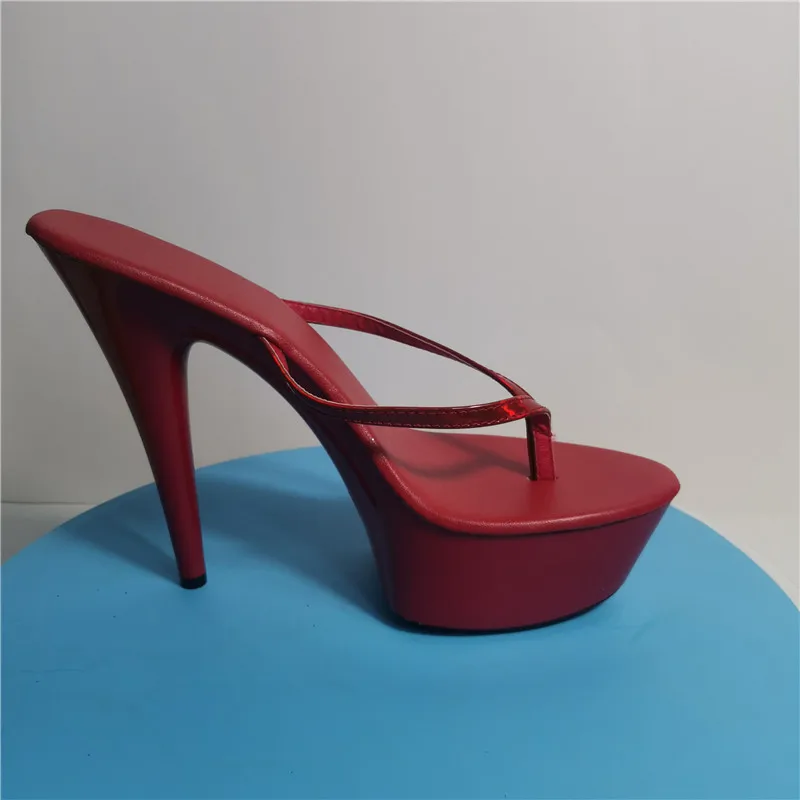 Stylish 15cm princess slippers for the summer, sexy nightclub heels, and 6-inch stiletto slippers with lacquered heels