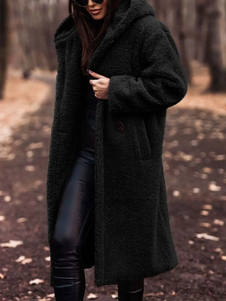 Autunno inverno cappotto lungo donna peluche caldo cappotto di pelliccia sintetica donna pelliccia Teddy giacca femminile Teddy Coat Outwear Ladies