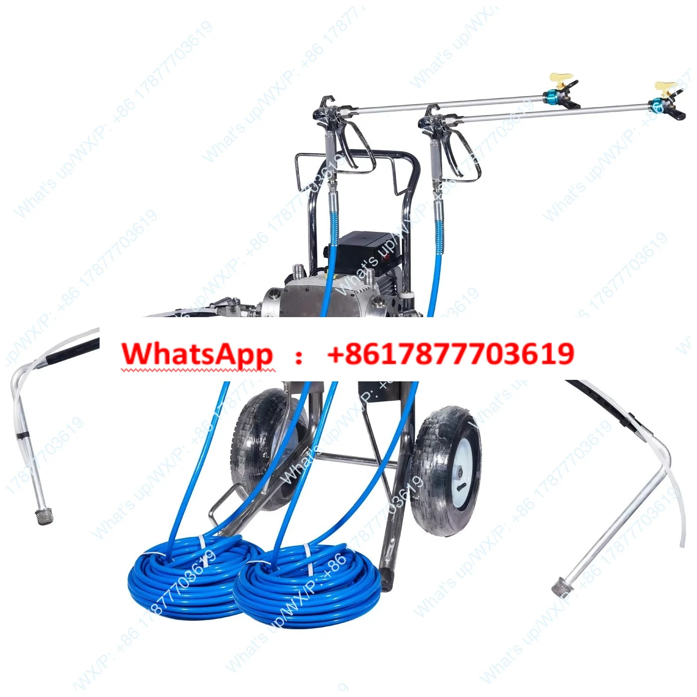 Double spray gun diaphragm pump high pressure sprayer 2500W  material joint spraying multi-functional airless coating equipment