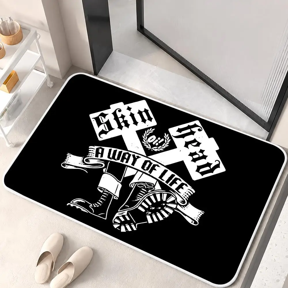 S-SKINHEAD A WAY OF LIFES Floor Mat Flannel Rug Soft Non Slip Door Mat For Bathroom Bedroom Kitchen Living Room Home Decor