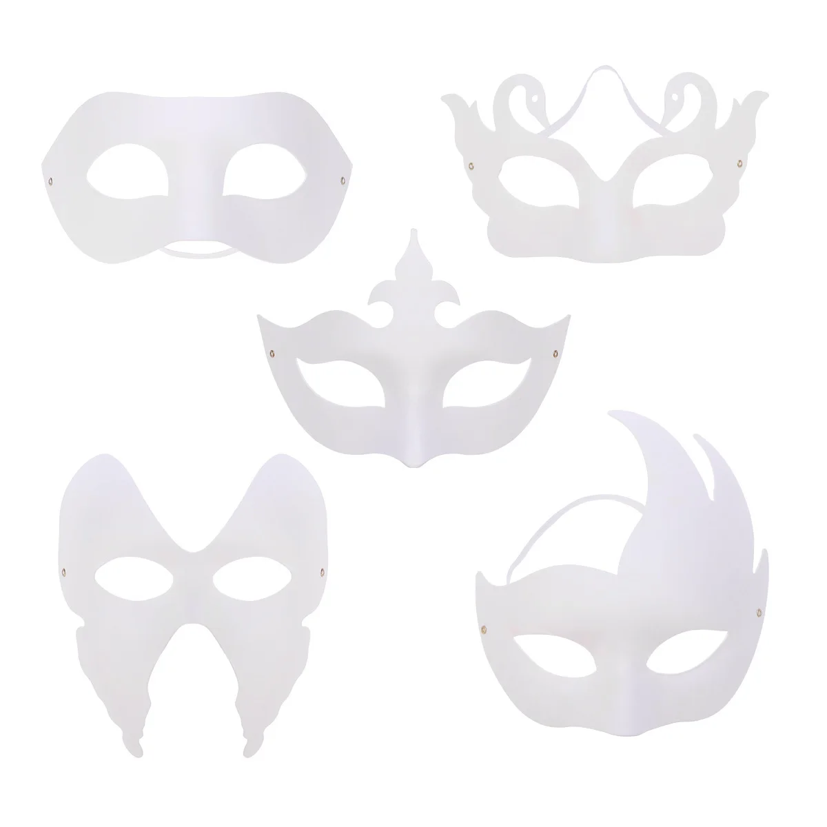 10 Buah Masker Kerajinan Putih Set Masker Pesta Dekoratif Diy untuk Anak-anak Cosplay Gaun Mewah Hewan (Mahkota Rusa +