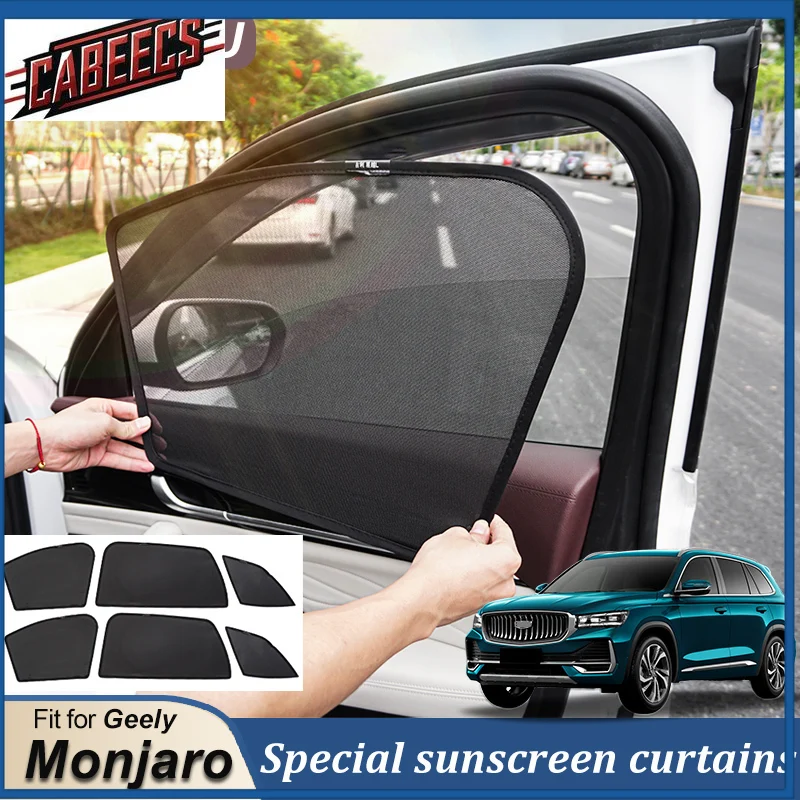 

LINNUNU For Geely Monjaro KX11 Car Sunshade Shield Magnetic Rear Side Window Visor Front Windshield Curtain Manjaro Accessories