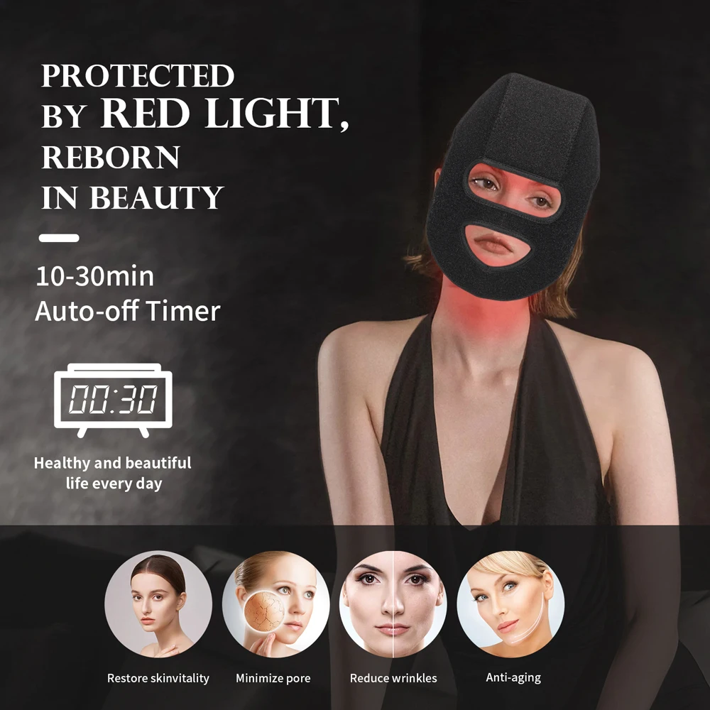 LED Gezichtsmasker Haargroei Apparaat LLLT 4 Kleuren 660nm 850nm Huidverjonging & Witter Anti Aging Voorkomen Haaruitval & Voeden Haar