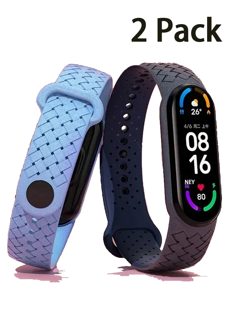 2 Pack Watch Straps For Xiaomi Mi Band 7 6 5 4 3 NFC Silicone Wristband Replacement Miband Sport bracelet Correa mi band 7 strap