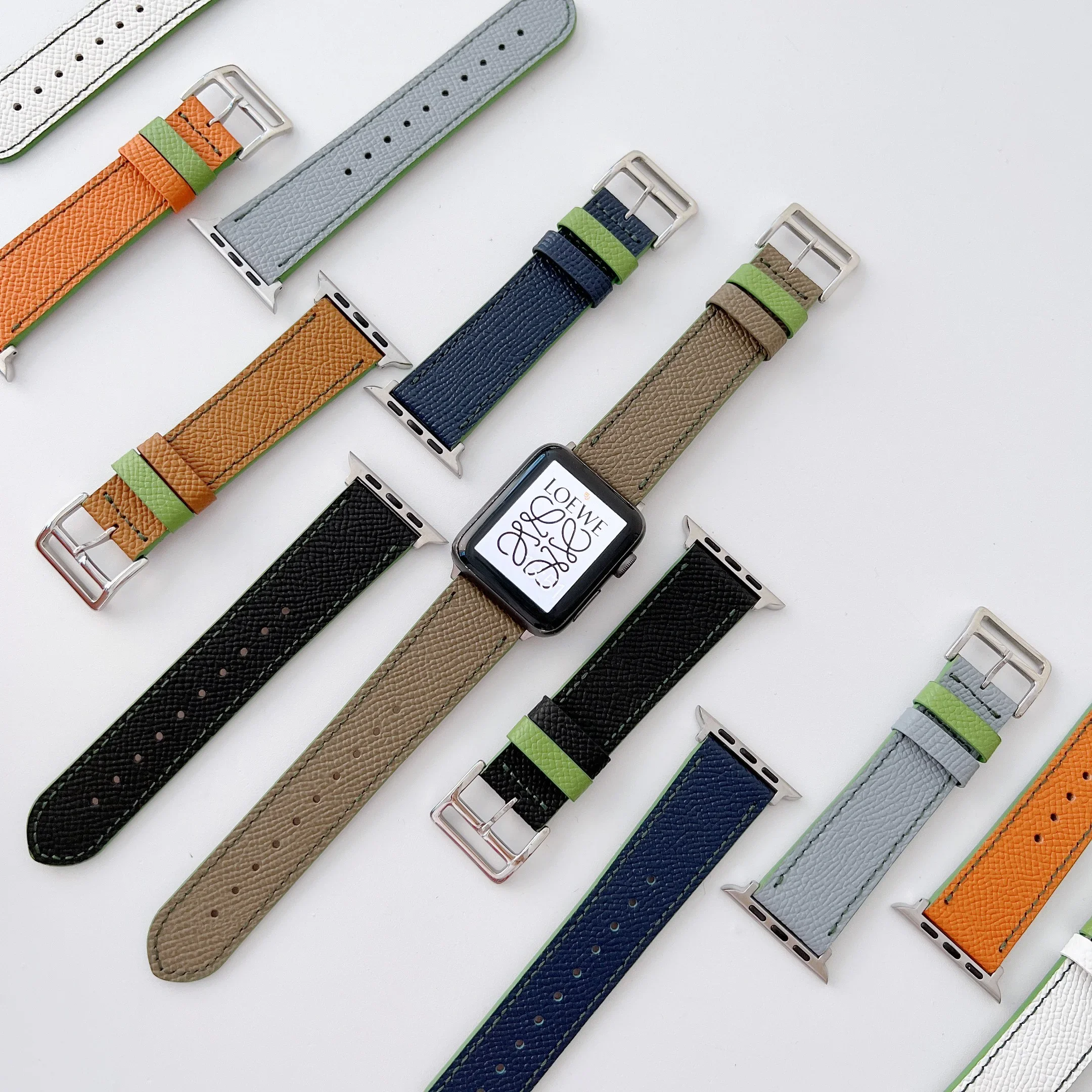 Premium Leather Strap For Apple Watch UItra Band 49mm 45mm 41mm 44mm 42mm 46mm Bracelet Wristband iWatch 10 9 8 7 6 5 4 SE Belt