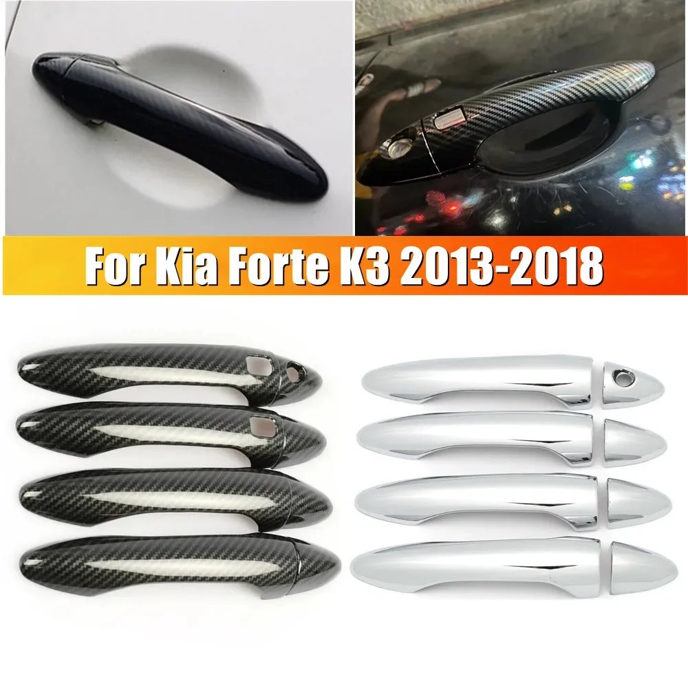 8Pcs/Set For Kia Cerato Forte K3 2013-2017 Plastic Door Handle Cover Moulding Decoration Trim Car Scratch Resistant Accessories