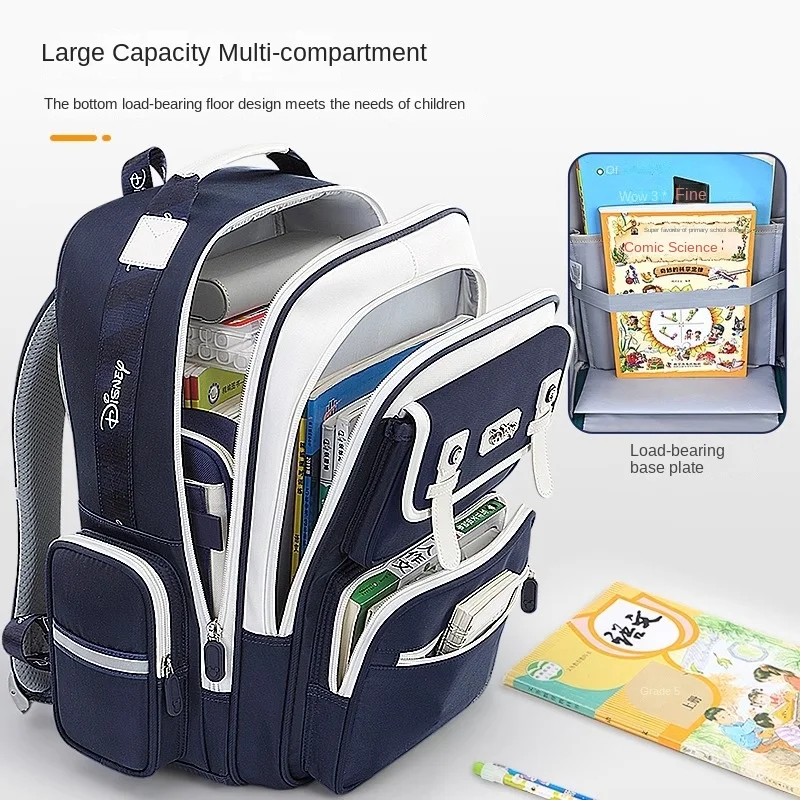 Disney Mickey Boy Girl School Bag Grade 1-6 Primary Student Shoulder Orthopedic Backpack Large Capacity Kids Gifts Mochilas