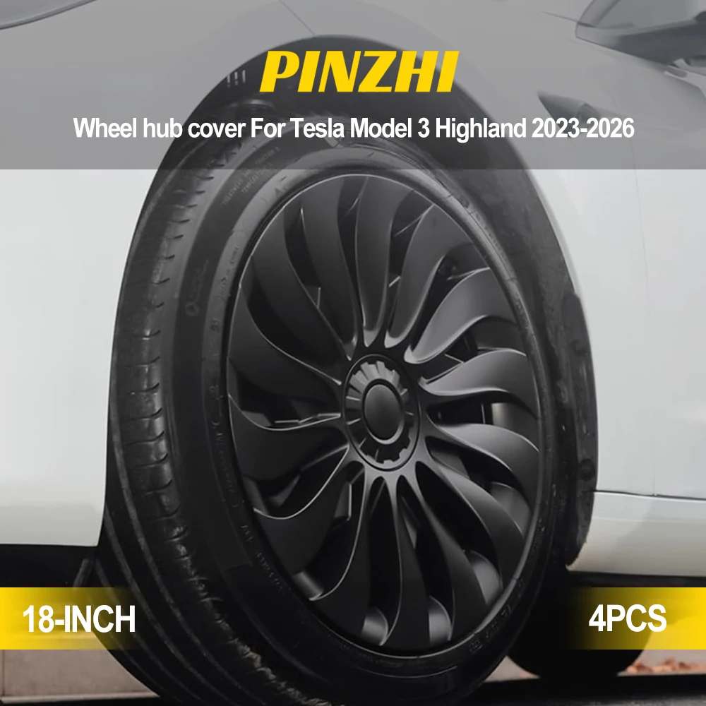 4 Pezzi Copricerchi per Tesla Model 3 Highland Performance 2023-2026 18 Pollici, Copricerchi Destro e Sinistro, Accessori Copricerchi Stile Storm