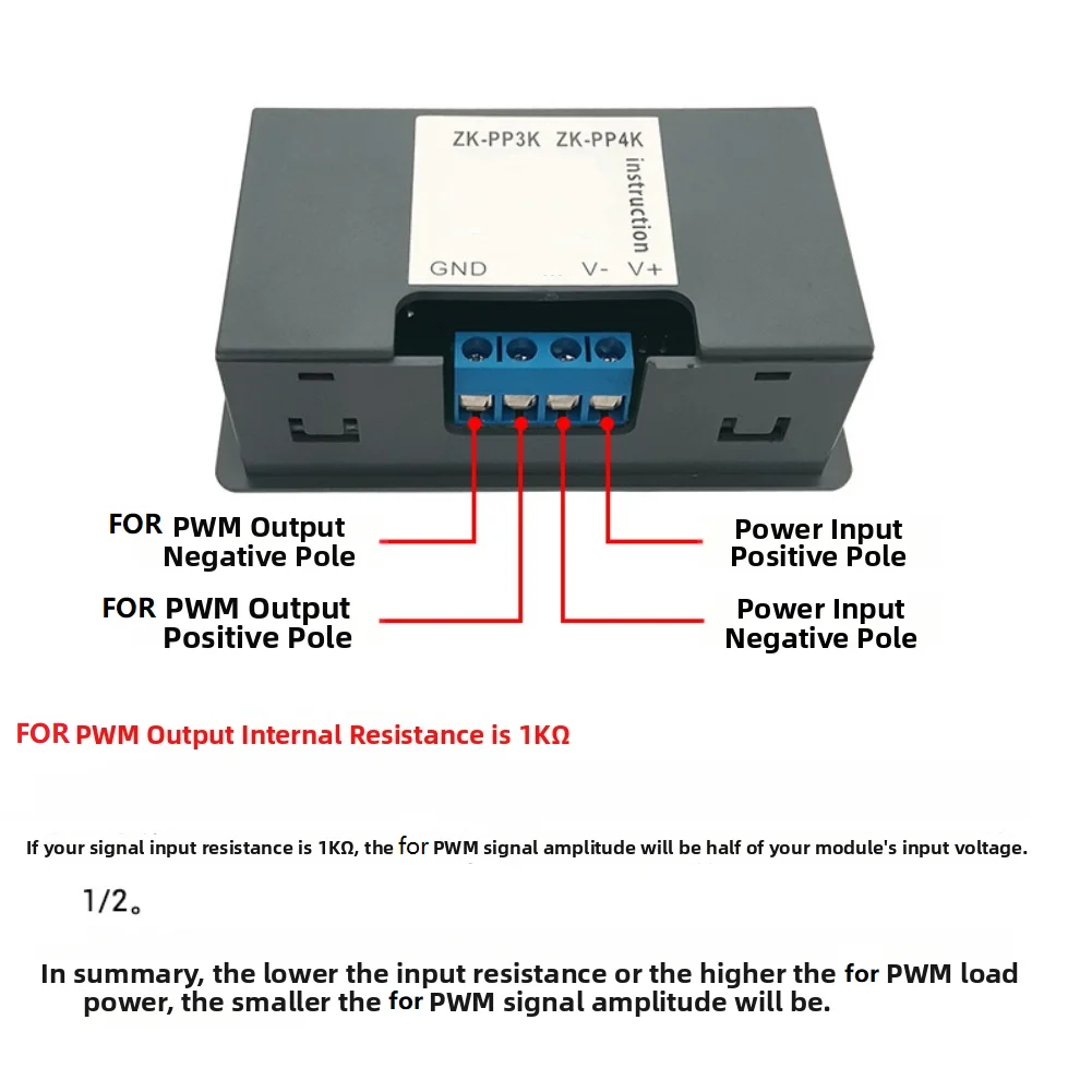ZK-PP3K For LED and Motor Driver Module with Adjustable Frequency Duty Cycle and Clear For LED Display Interface