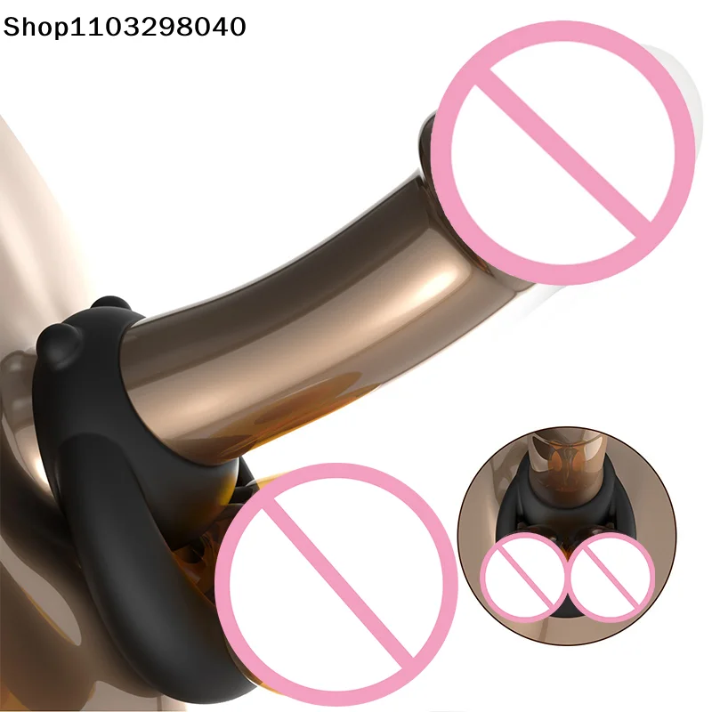 Silicone Penis Ring Bear Cock Ring Dick Scrotum Ball Stretcher Erection Cockring Ejaculation Delay Sex Toys For Men