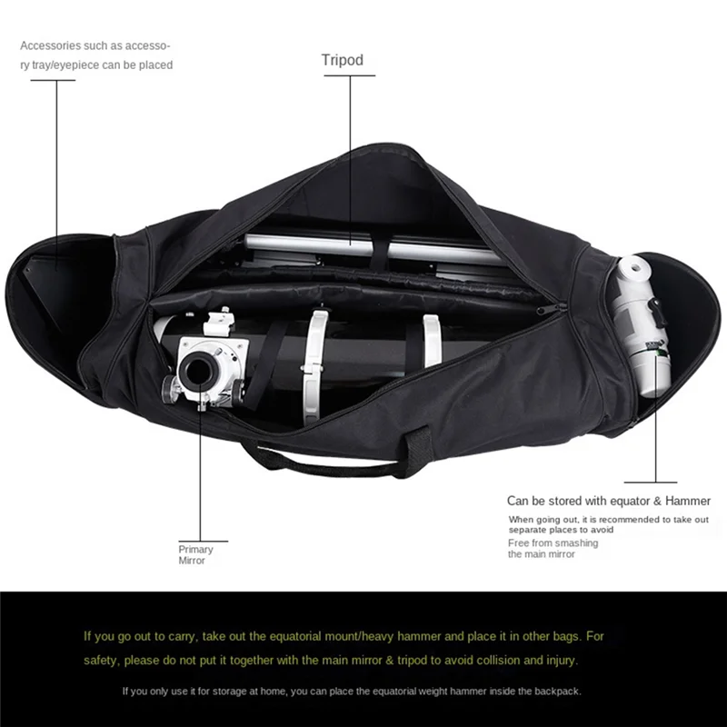 Reliable-Astronomical Telescope Thickened Small Black Backpack Outdoor Portable Storage Bag