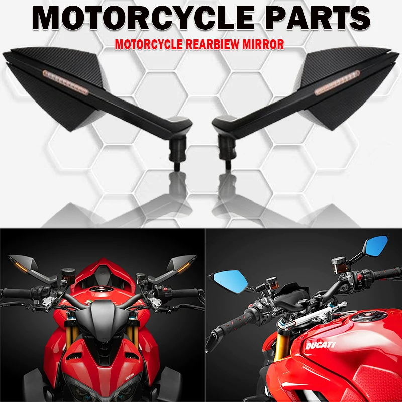 

New v4 Motorcycle Rearview Mirror With Turn Signal For Ducati Street Fighter V4 CNC Aluminum Accessories Streetfighter V4 Mirror