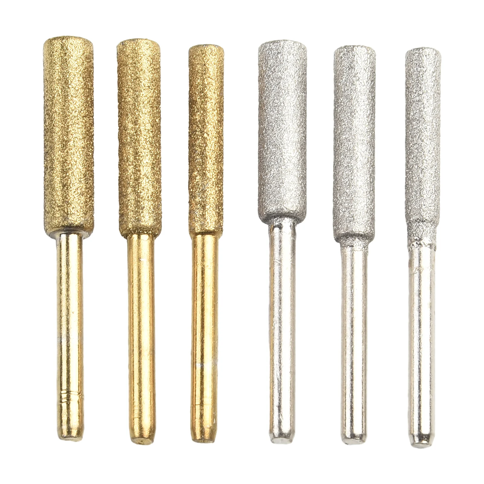 6PCS Set Coated Cylindrical Burr 4mm/4.8mm/5.5mm Chainsaw Stone File Abrasive Tools Chain Saw Sharpening Carving Grinding Tool