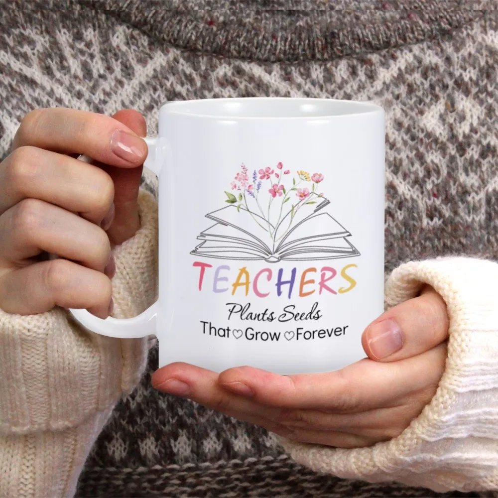 Novelty Teacher Gift Coffee Mug School Office Ceramics Tea Cup Christmas Birthday Teacher's Day Appreciation Gifts for Women Men