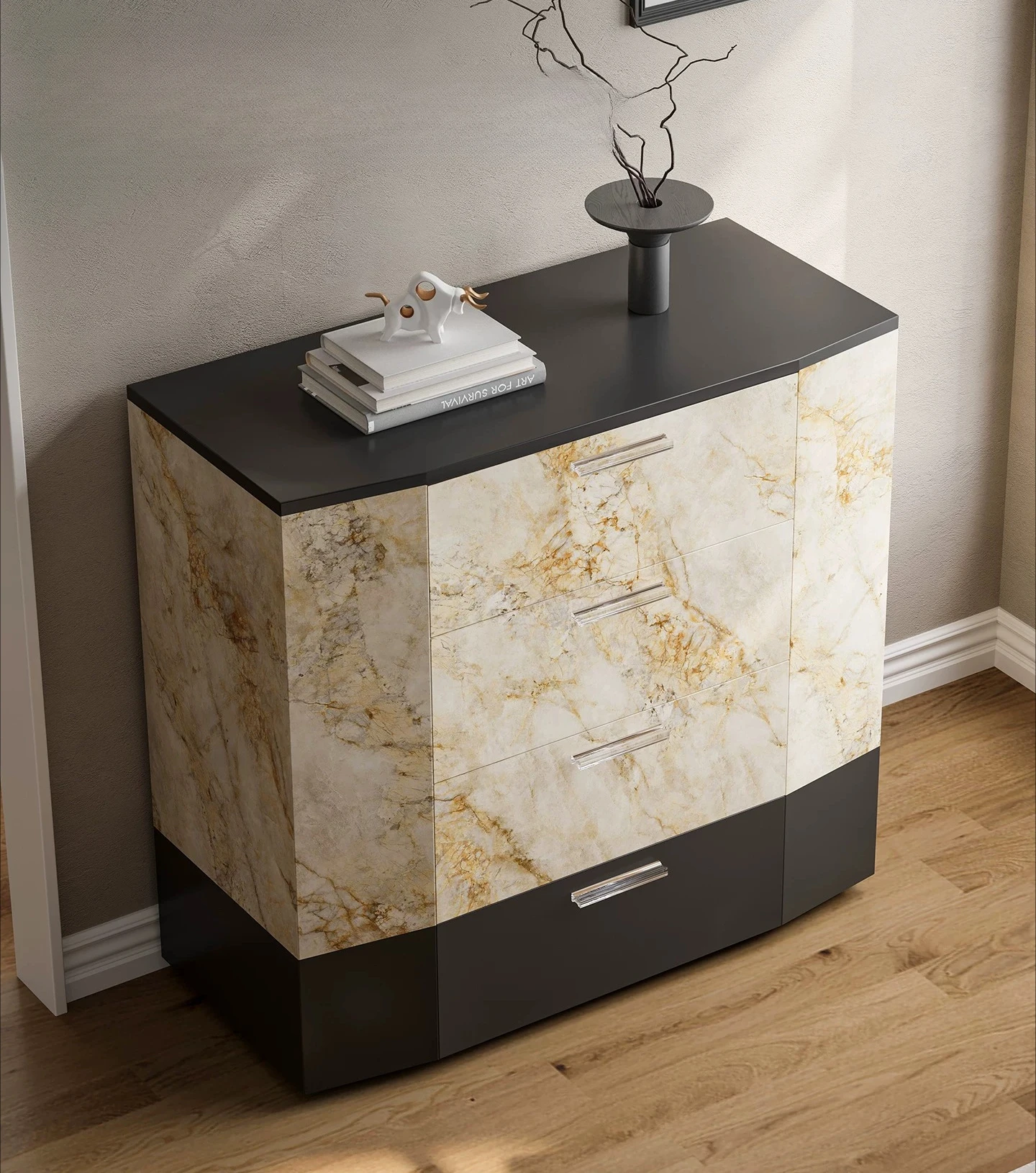 Modern minimalist splicing bucket cabinet light luxury living room multi-bucket storage cabinet, wall decorative locker
