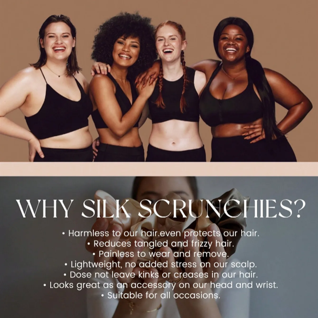 2PCS 100% Natural Hair Scrunchies For Women Girls High Quality Hair Ties HairBands Silk Pink limited Edition Hair Accessoires