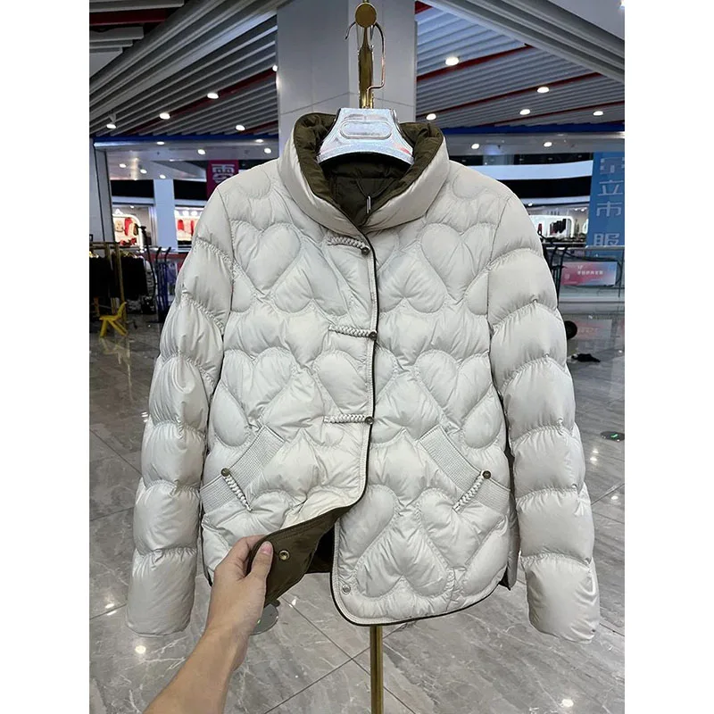 Women\'s Light Coat 2024 Autumn Winter New Female Cotton-Padded Korean Version Of Loose Jacket Small New Chinese Short Overcoat