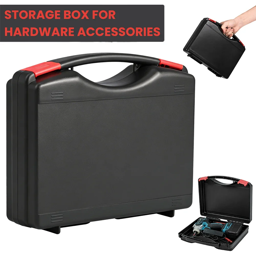 Small Hard Case Bag Portable Plastic Tool Storage Box with Dual Latch Shatterproof Hard Carrying Case for Household Workshop Car