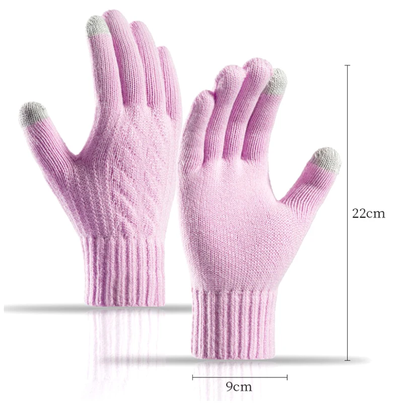 Winter Warm Touch Screen Glove Men Knitted Glove High Quality Thicken Warm Windproof Coldproof Full Finger Glove