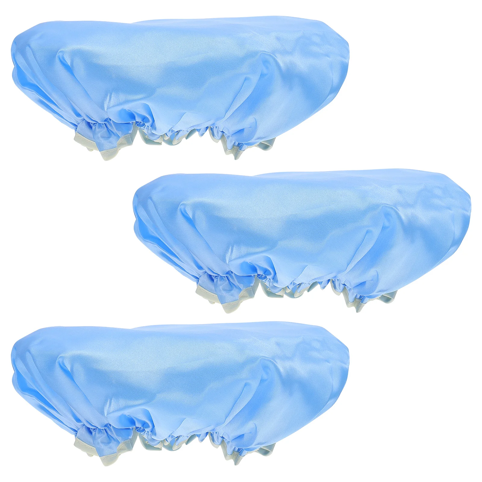 

3Pcs Double Layer Bath Caps Waterproof Peva Material for Female Reusable Shower Caps Comfort Fit Long Term Use Bathroom