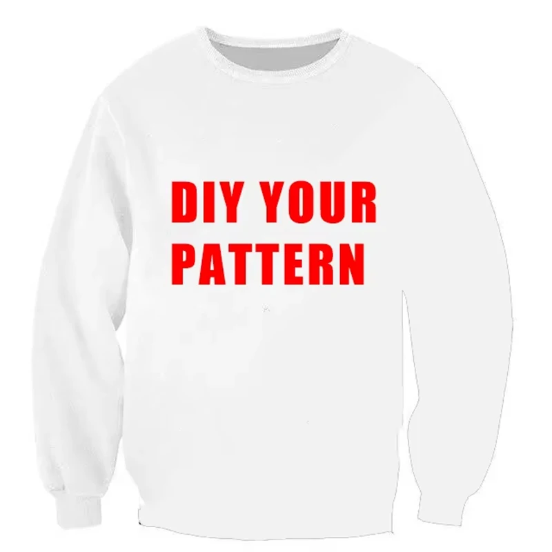 Personality Custom Sweatshirt Unisex 3D Printed Picture Logo Pullover Sweatshirts Hip Hop Trend Streetwear Unique Custom Hoodies