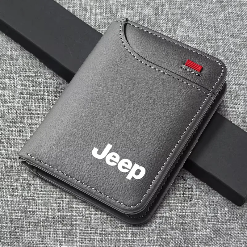 محفظة جلدية بشعار السيارة محفظة صغيرة لبطاقات الائتمان محفظة صغيرة محمولة لسيارة جيب رينيجيد كومباس جراند شيروكي رانجلر jk