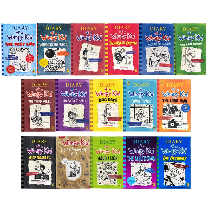 16 Books/set Diary of A Wimpy Kids Comic Book Set Learning in English Language Books for Children Kids Story reading Book