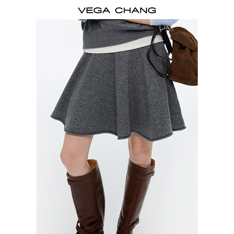 

Новая женская плиссированная юбка из смесовой шерсти Vega Chang на весну и осень
