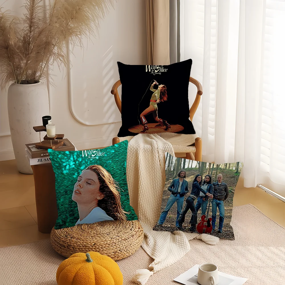 Rock Band W-Wolf A-Alice Pillow Case Home  Cushion Cover Suitable For Office Sofa Car Suitable For All Seasons