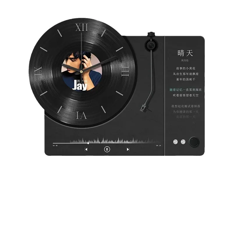 Vinyl record meter box decorative painting, wall clock high sense niche art distribution box hanging painting