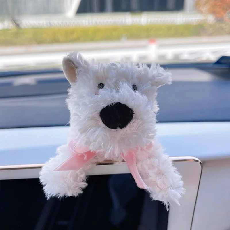 ديكور سيارة الجرو اللطيف المبتكر - زخرفة ممسحة الزجاج الأمامي، وسادات دمية قطيفة ووسادات كتف، هدية مثالية