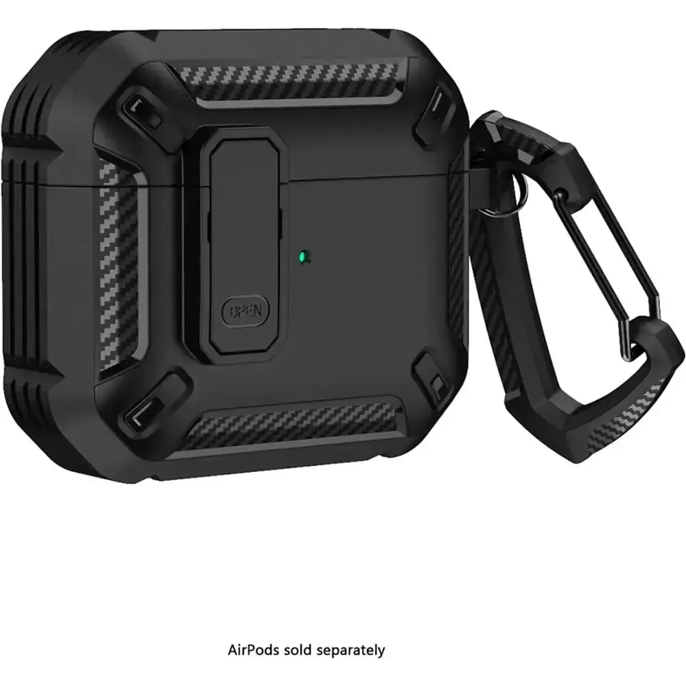 قفل أمان لـ AirPods 4 حافظة واقية مع طقم تنظيف غطاء حماية مضاد للصدمات لأجهزة AirPods Pro 2 مع سلسلة مفاتيح