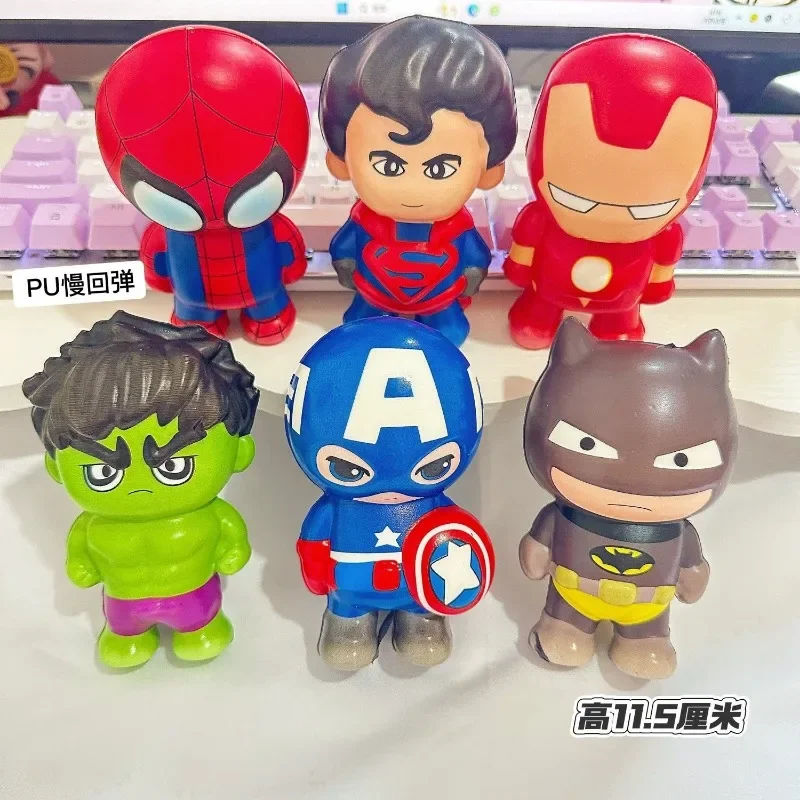 Marvel Captain America Spiderman Hulk Iron Man Neue süße Kinder kreative personalisierte Anime Pinch Dekompressionsspielzeugfigur