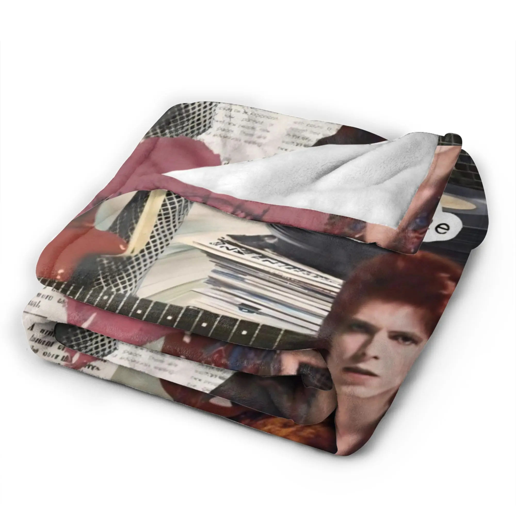 Davids Bowied  Flannel Blankets Winter  Soft Warm Bedding Throws for Students Outdoor Funny Bedspread Sofa Bed Cover