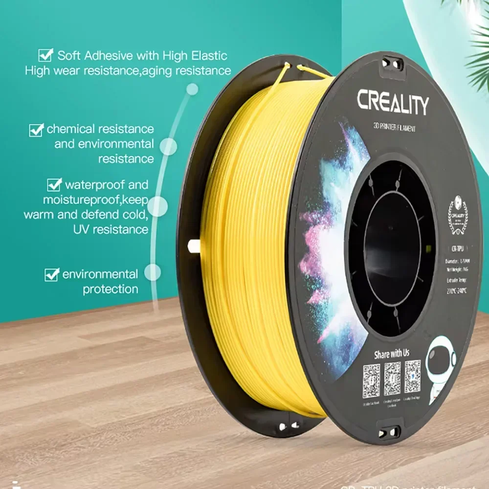 Creality Original CR-TPU Filament 1.0Kg 1.75mm Soft Adhesive High Resilience 210-240℃ Printing Temperature 3D Printer Materials